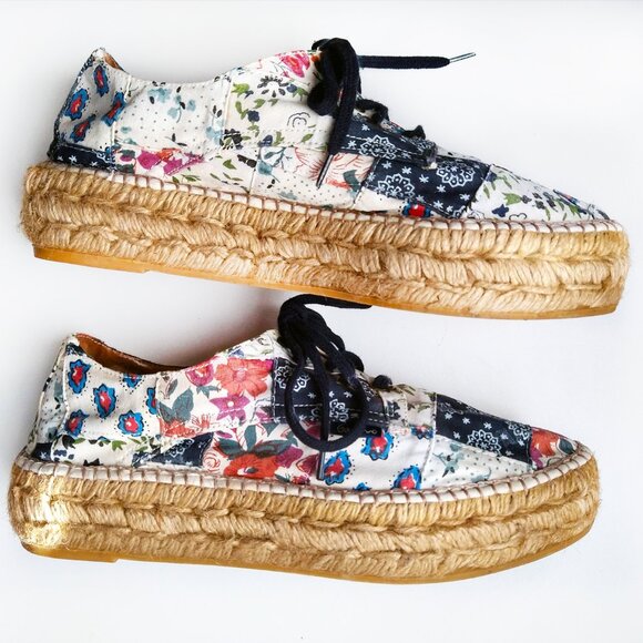 Gairno Floral Lace-up Espadrilles, Made in Spain - Picture 3 of 10